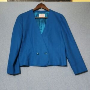 Vintage Pendleton blue 100% Wool blazer. Size 12P